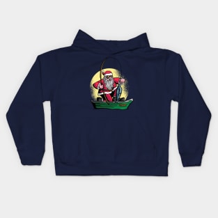 Fishing Santa Kids Hoodie